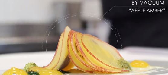 Transparencias de frutas y verduras con máquina de vacío